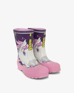 New Viking Jolly Print Rubber Boots Purple/Multi